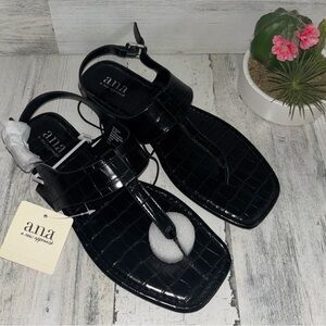 🆕 A.N.A BRAND WOMEN'S BLACK SUMMER THONG SANDALS SIZE 7